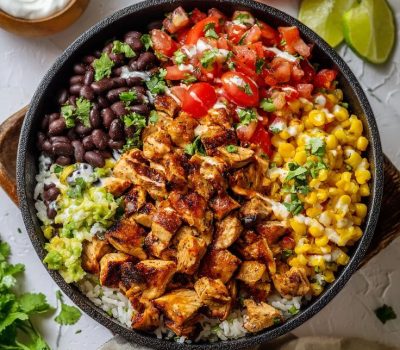 Easy One Pan Chicken Burrito Bowl Recipe - Cooking Talents
